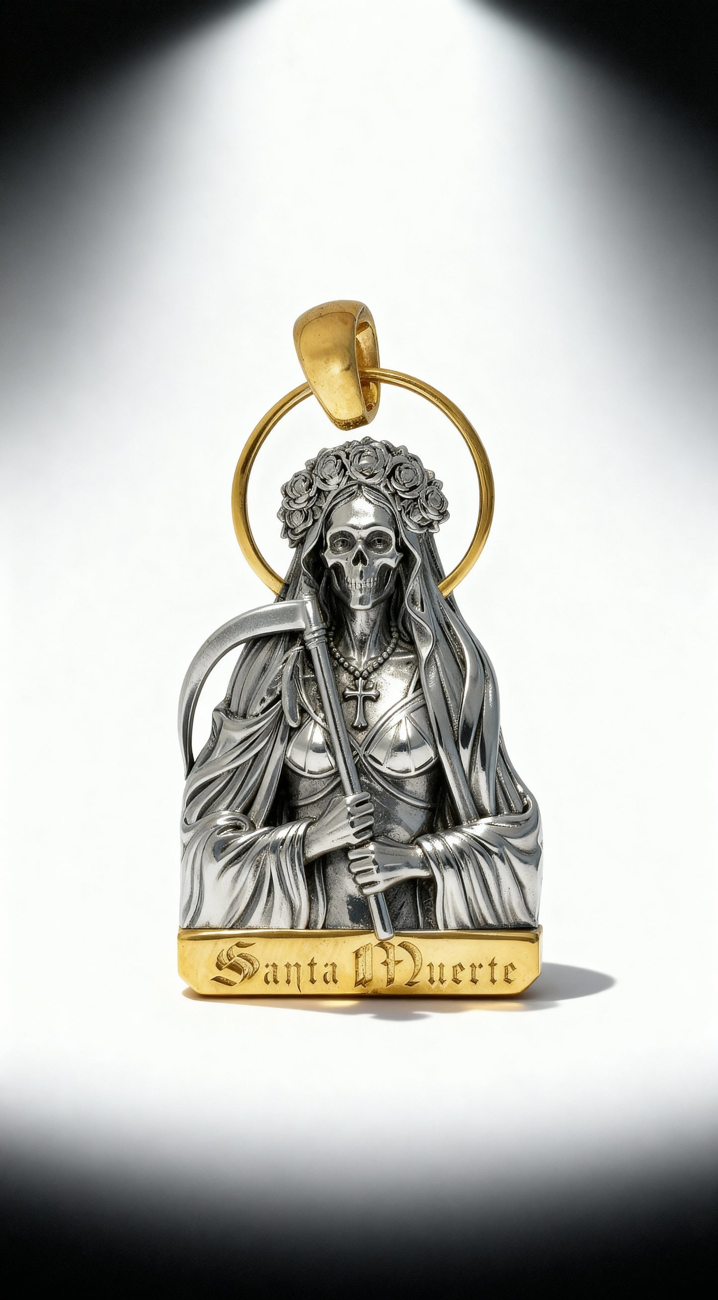Santa Muerte Pendant .925 Silver (Gold & Rhodium Plated)