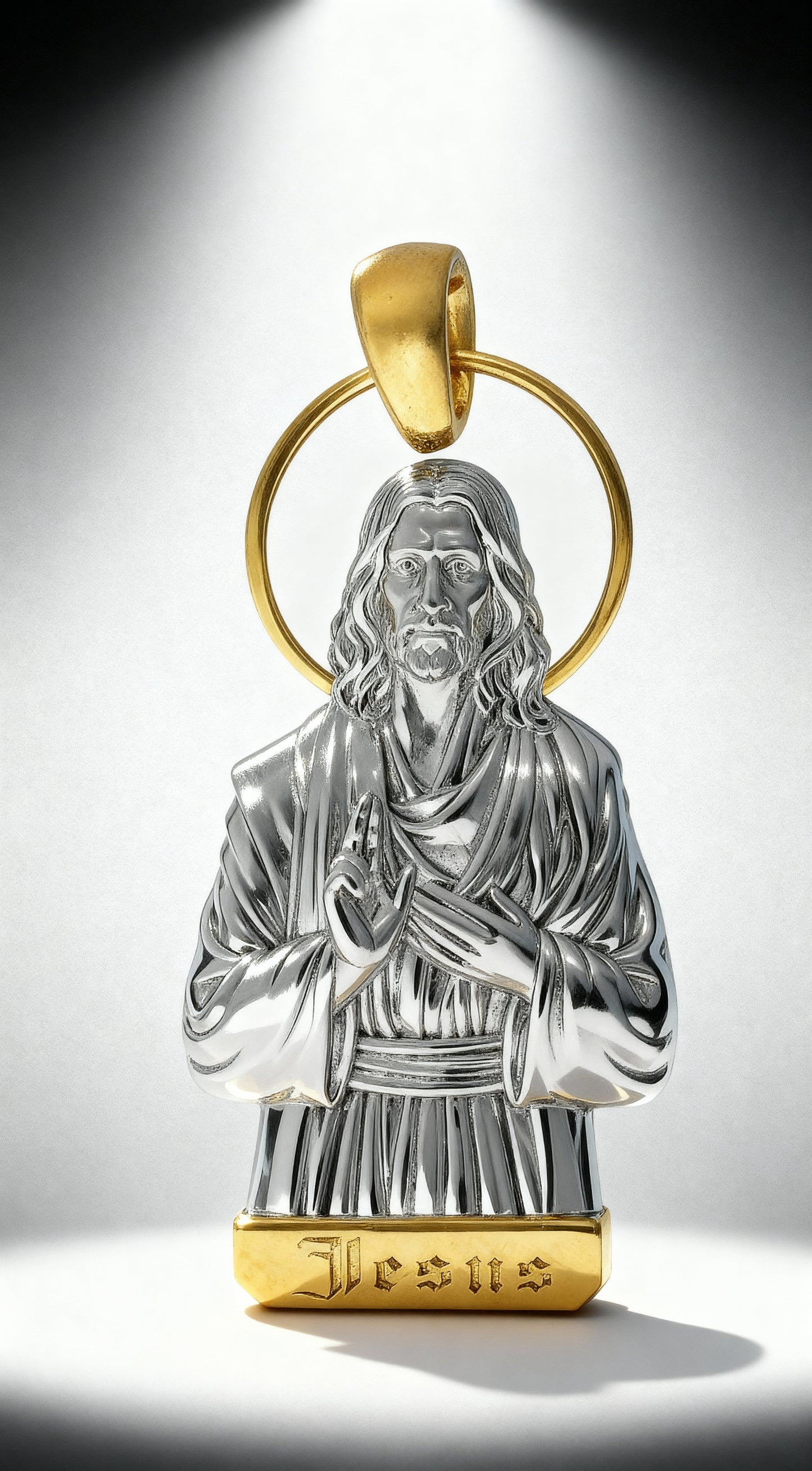 Jesus Pendant .925 silver (Gold & Rhodium Plated)