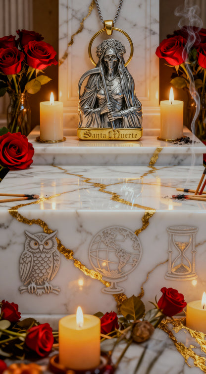 Santa Muerte Pendant .925 Silver (Gold & Rhodium Plated)