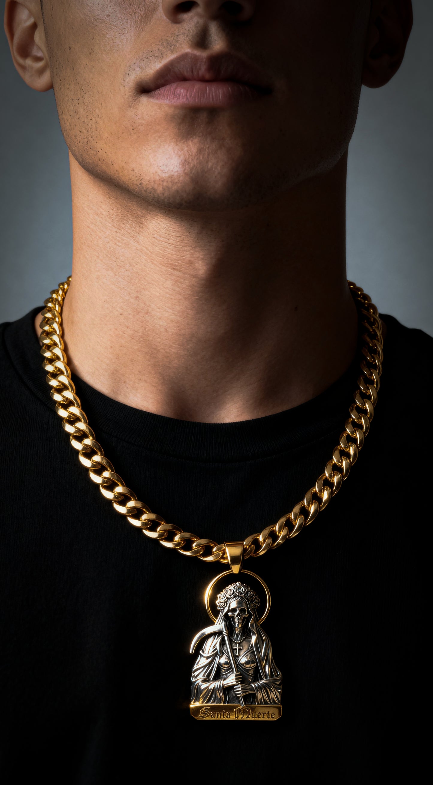 Santa Muerte Pendant .925 Silver (Gold & Rhodium Plated)