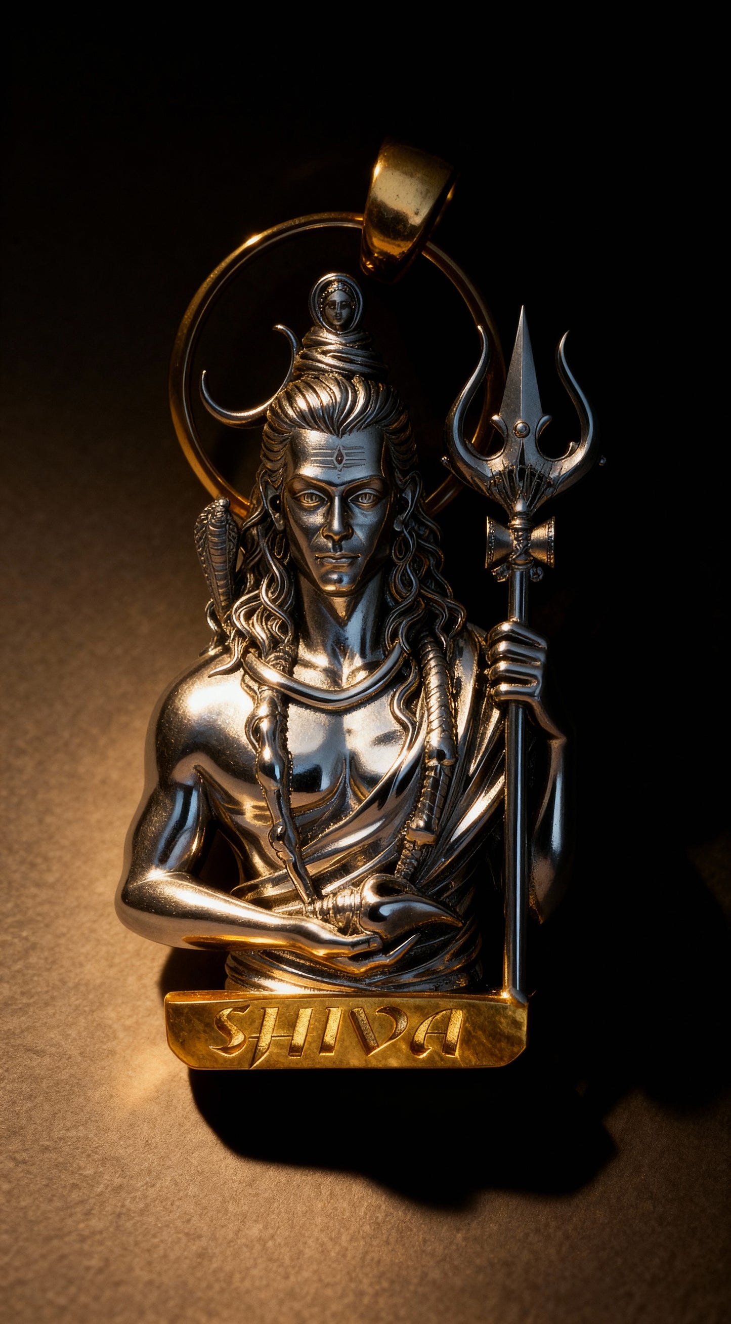 Shiva Pendant .925 silver (Gold & Rhodium Plate)