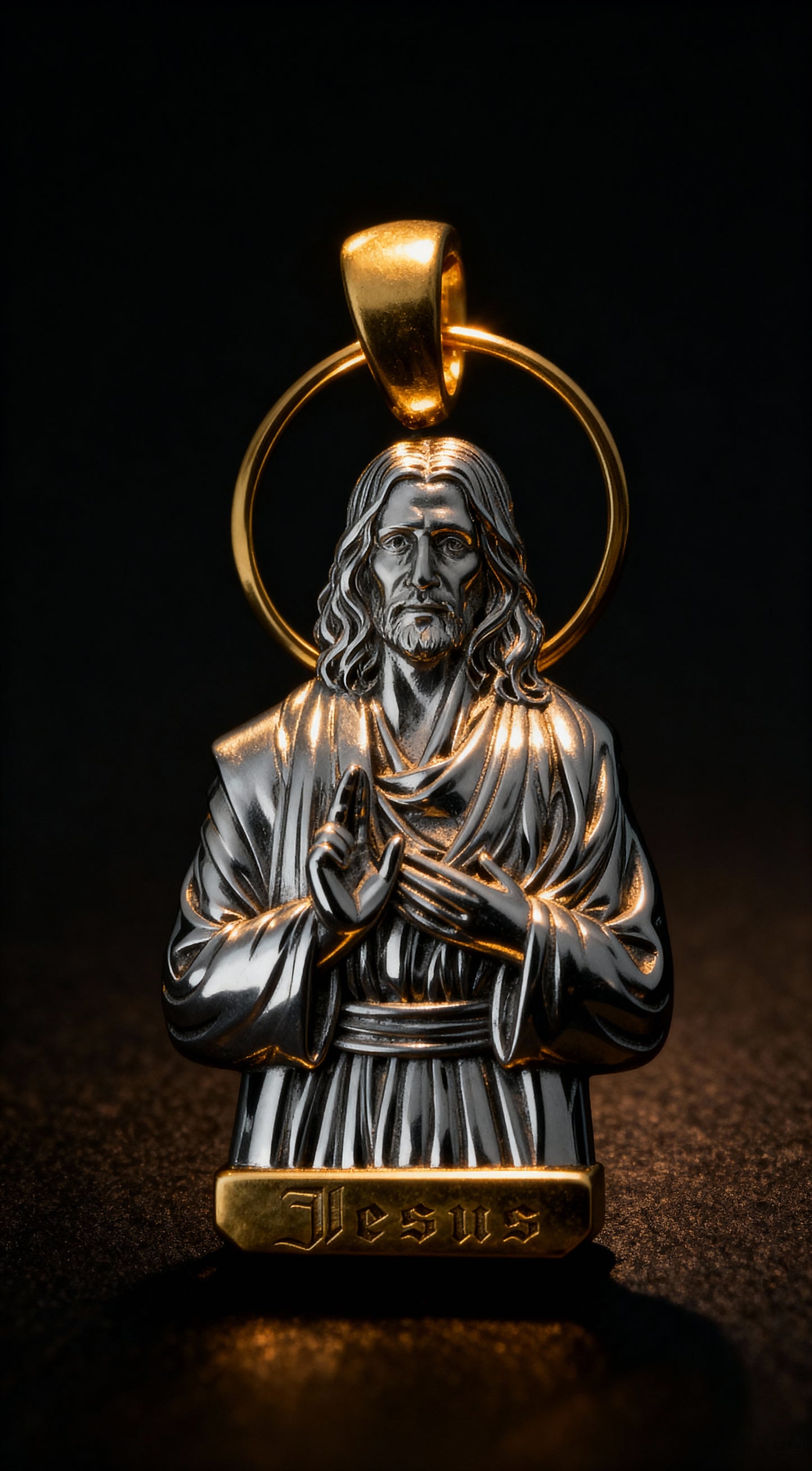 Jesus Pendant .925 silver (Gold & Rhodium Plated)